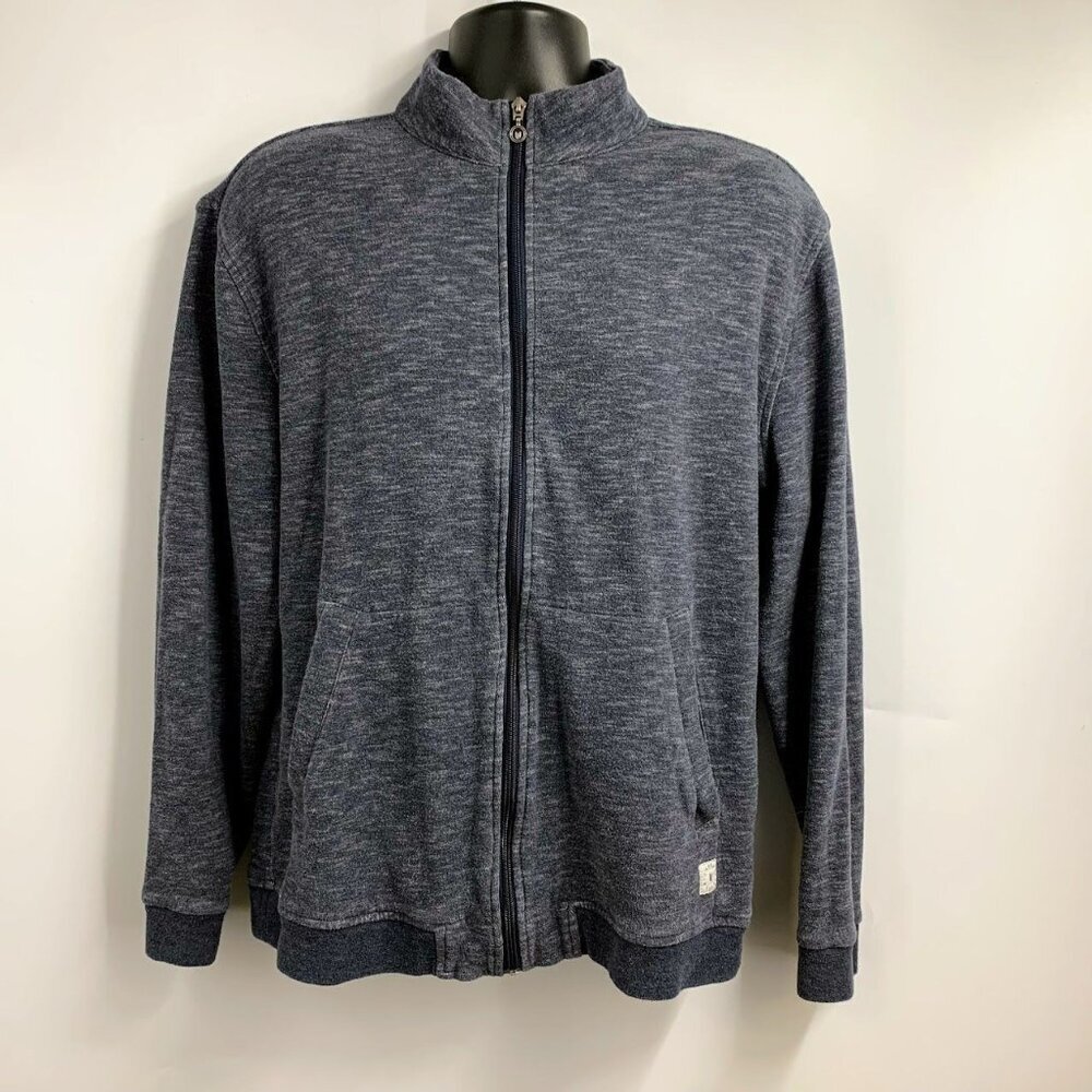 Linksoul Men's Golf‎ Cotton Full Zip Long Sleeve Mock Neck Sweatshirt Size L